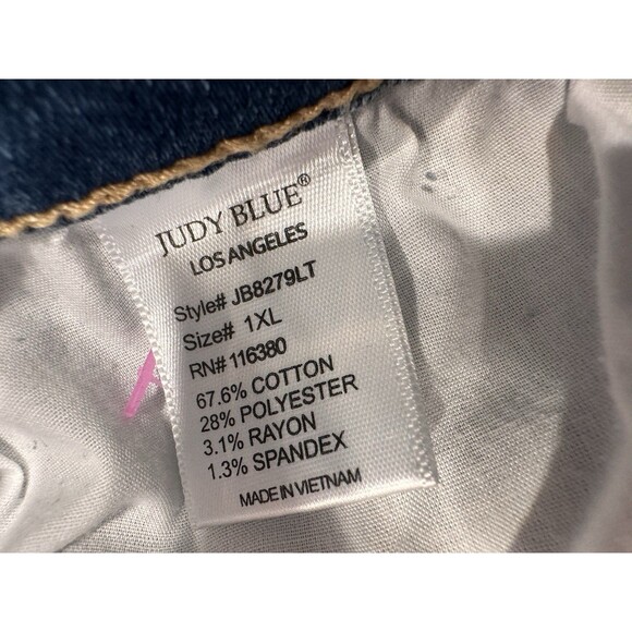 Judy Blue Jeans Womens 1XL Pants Skinny Stretch Red Plaid Buffalo Distressed - Picture 7 of 12